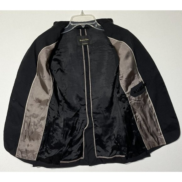 Massimo Dutti Classic Black Wool One-Button Career Blazer Jacket - Picture 9 of 12